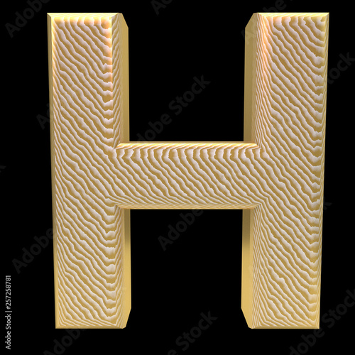 Obraz na płótnie Golden stripe letter h w salonie