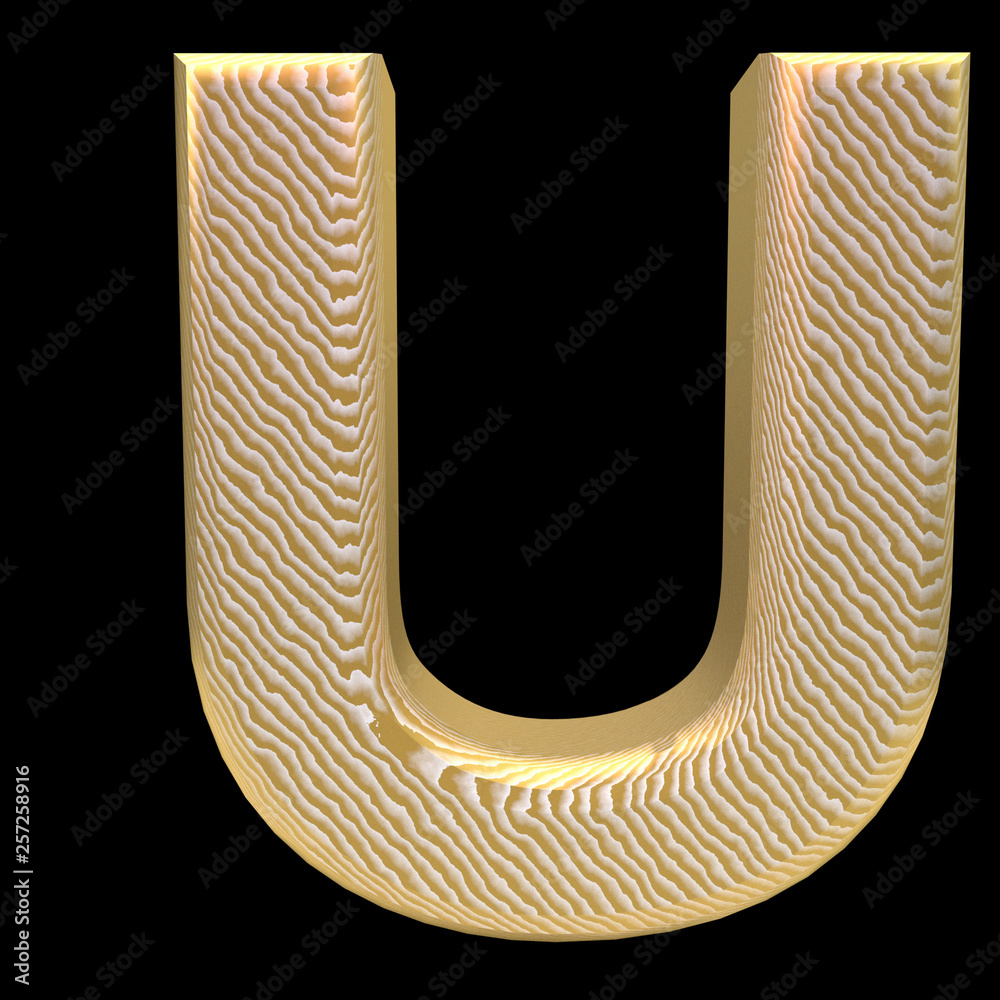 Golden stripe letter u