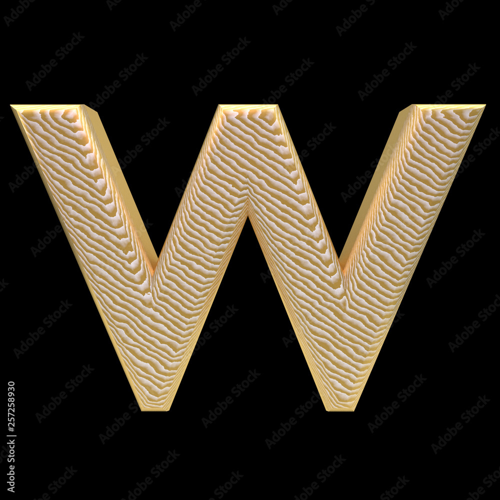 Golden stripe letter w
