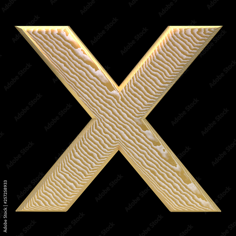Golden stripe letter x