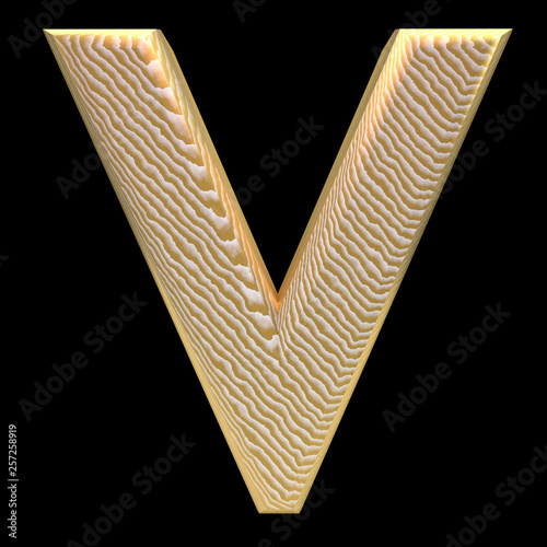 Obraz na płótnie Golden stripe letter v w salonie