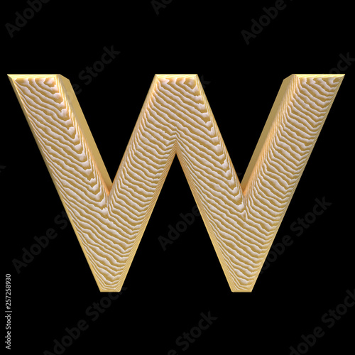 Obraz na płótnie Golden stripe letter w w salonie
