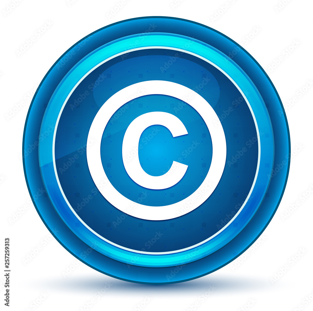 Copyright symbol icon eyeball blue round button Copyright symbol icon eyeball blue round button