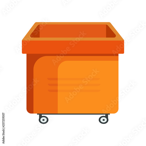 Square orange bucket illustration. Basket, home, cleaning. Houseware concept. Vector illustration can be used for topics like home, cleaning, houseware
