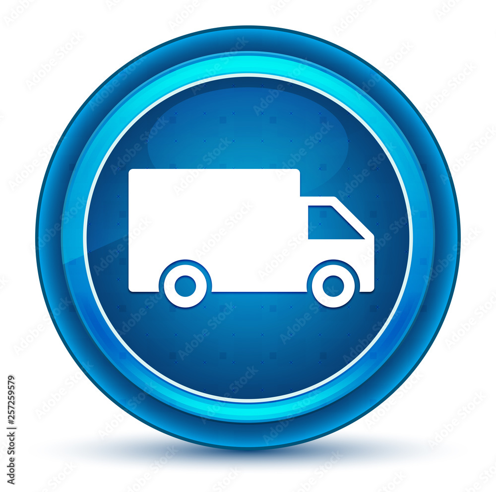 Delivery truck icon eyeball blue round button Delivery truck icon eyeball blue round button