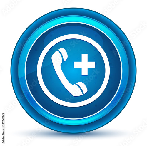 Emergency call icon eyeball blue round button