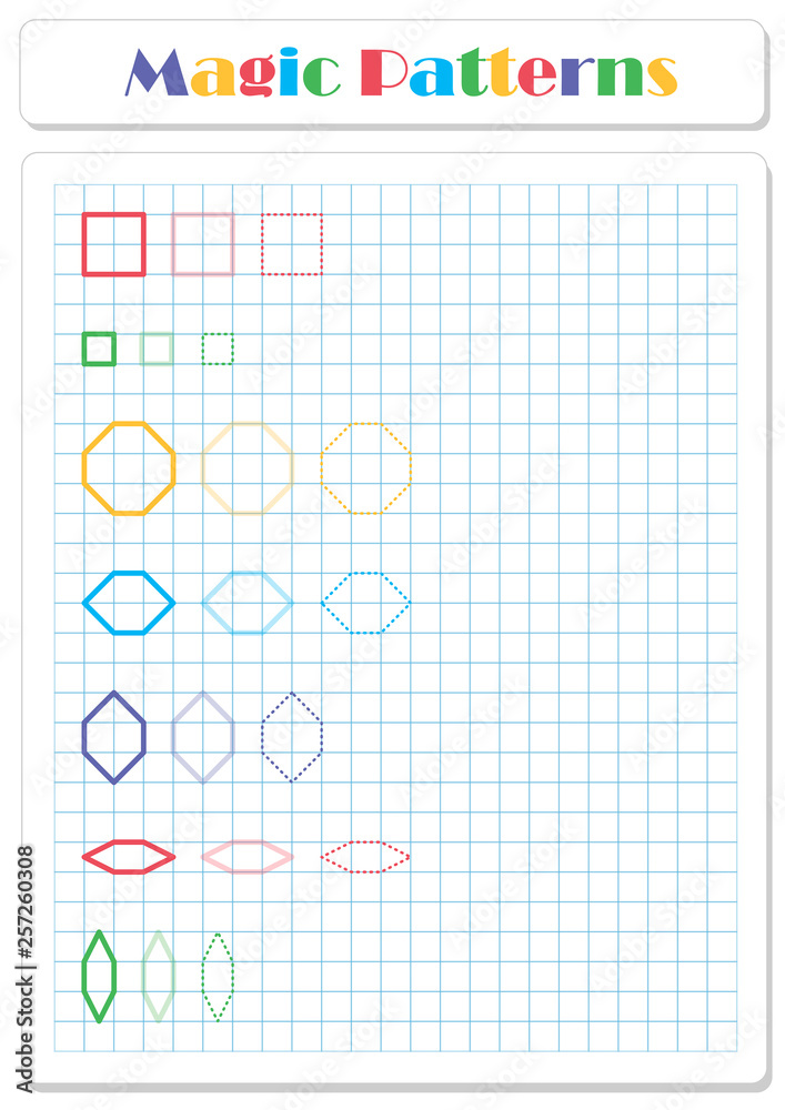 Continue the pattern with crayons or felt-tip pens Continue the pattern with crayons or felt-tip pens