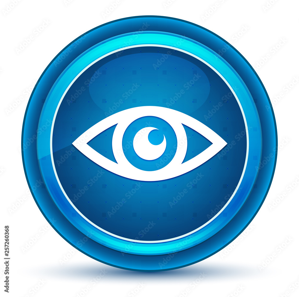 Eye icon eyeball blue round button Eye icon eyeball blue round button