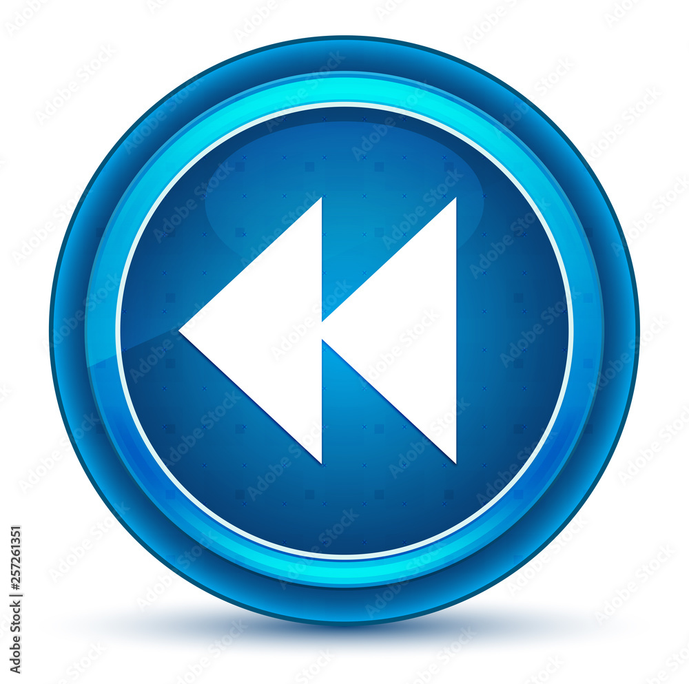 Jump backward icon eyeball blue round button Jump backward icon eyeball blue round button