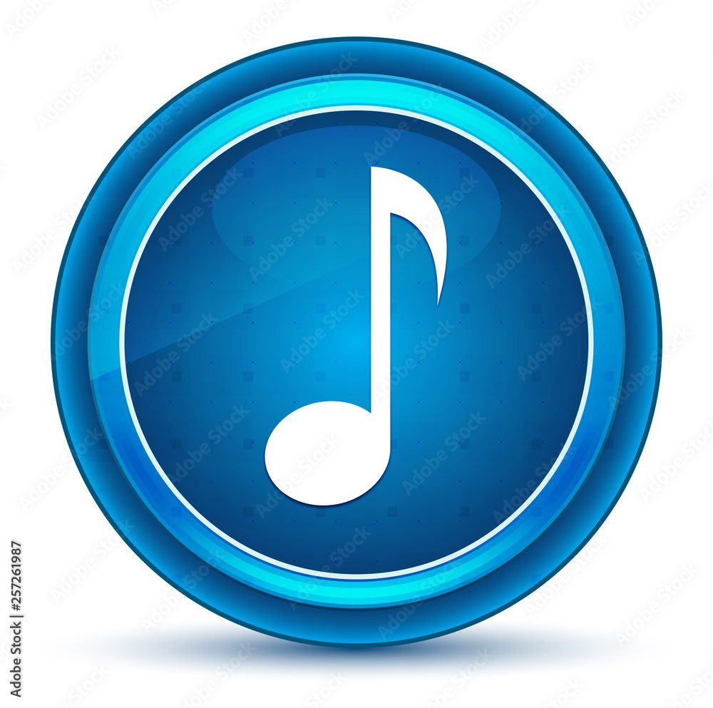 Musical note icon eyeball blue round button Musical note icon eyeball blue round button