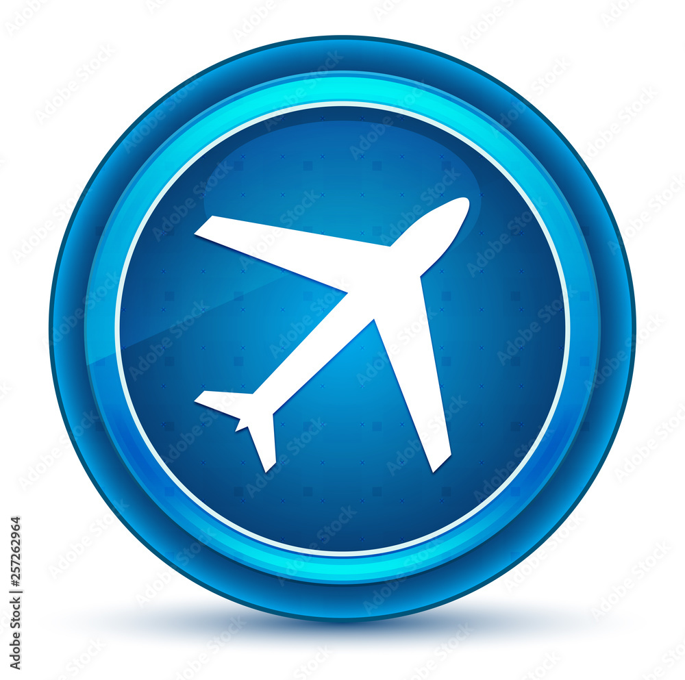 Plane icon eyeball blue round button Plane icon eyeball blue round button