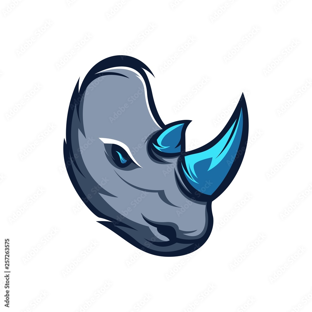 Rhinoceros Esport Mascot Logo Template For Gaming Team Rhinoceros Esport Mascot Logo Template For Gaming Team