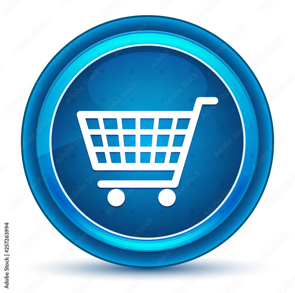 Shopping cart icon eyeball blue round button Shopping cart icon eyeball blue round button