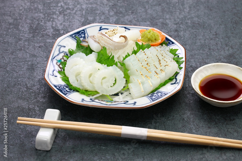 sumiika (cuttlefish) sashimi, japanese cuisine photo