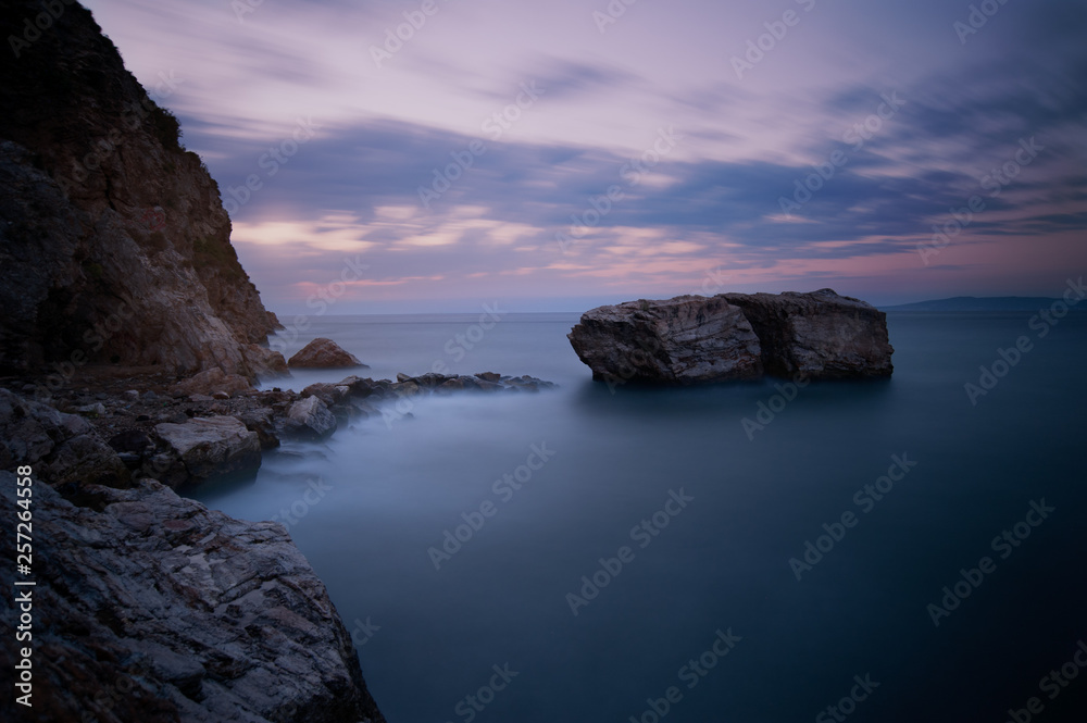 Long exposure of rock formations