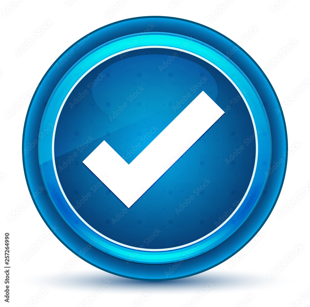 Tick mark icon eyeball blue round button Tick mark icon eyeball blue round button