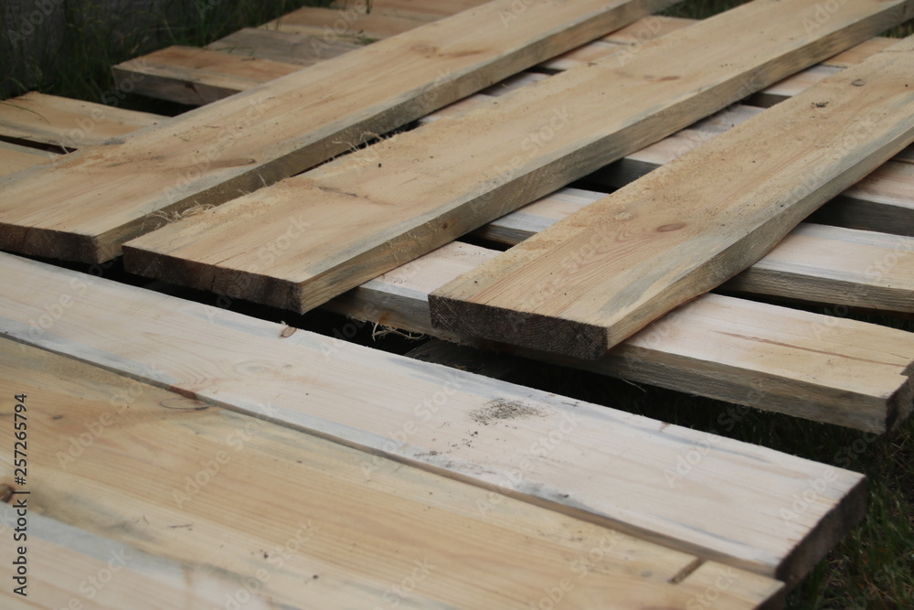 Stack the boards in lumber mill