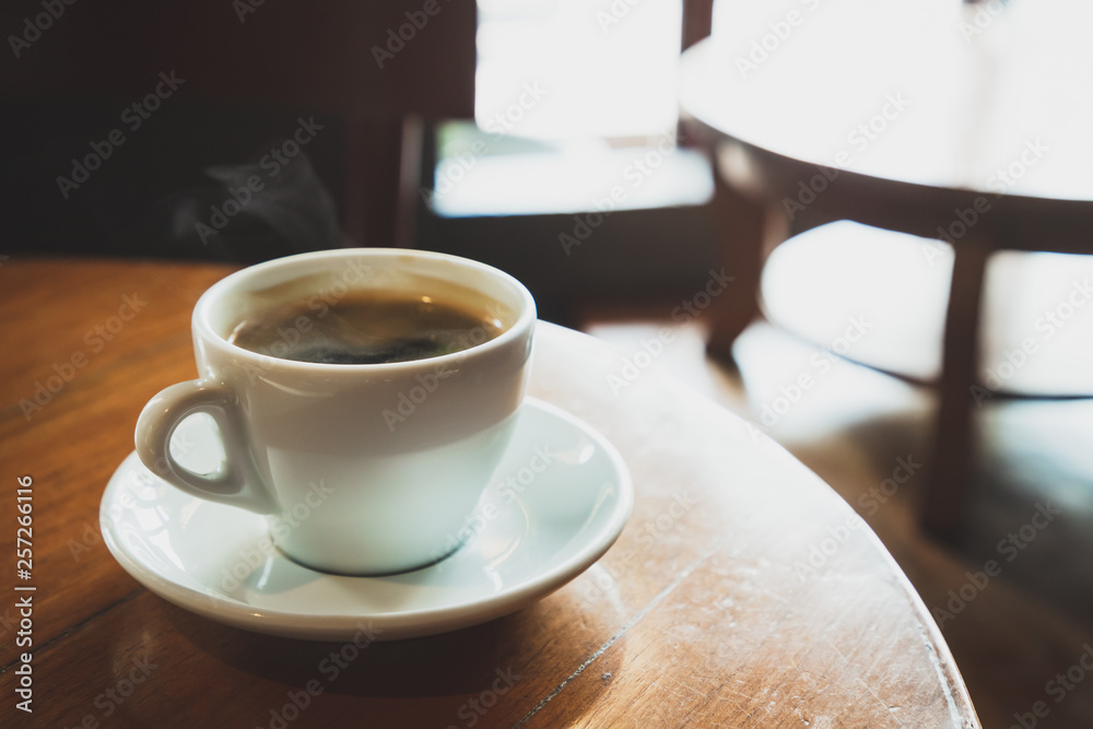 Black coffee in a white coffee mug Black coffee in a white coffee mug