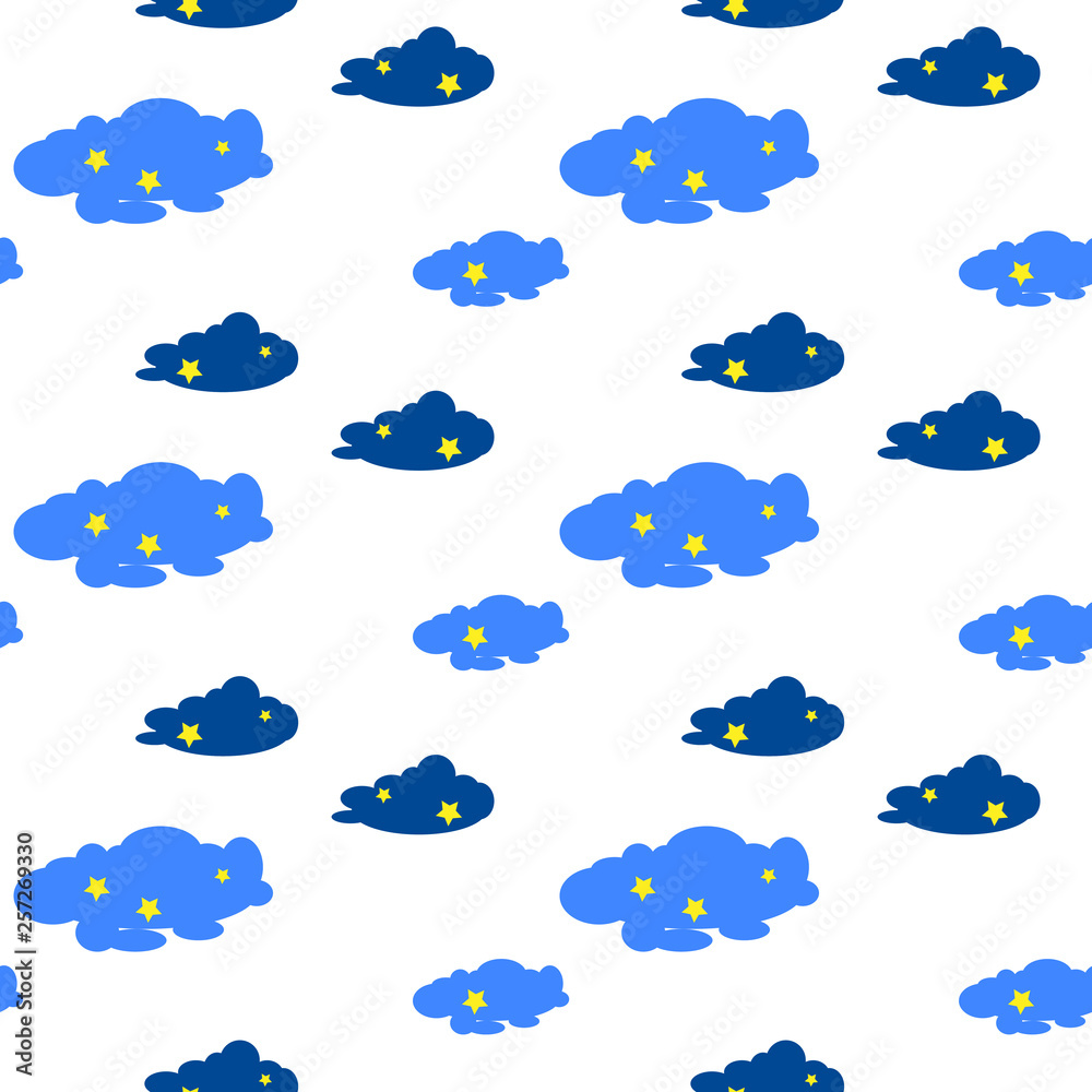 Obraz premium Kids seamless pattern with clouds.Can be used for wallpaper,fabric, web page background, surface textures.