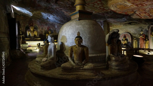 Cave temples of Dambulla in Sri lanke, buddhist caves and temples