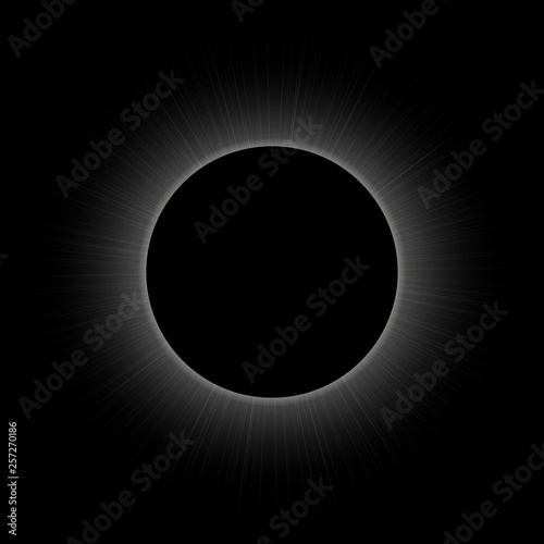 Total eclipse of the sun, eclipse background, vector illustration