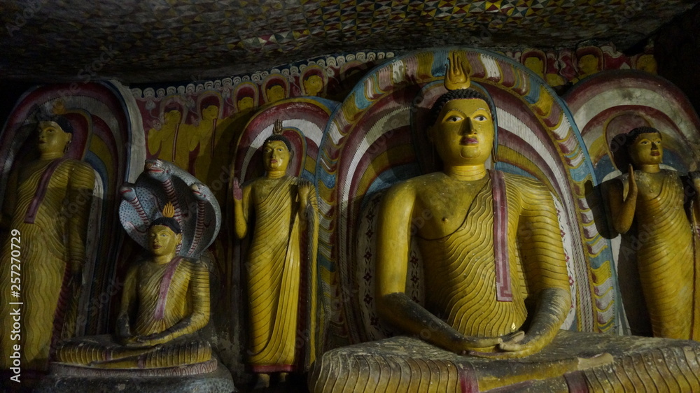 Cave temples of Dambulla in Sri lanke, buddhist caves and temples Cave temples of Dambulla in Sri lanke, buddhist caves and temples