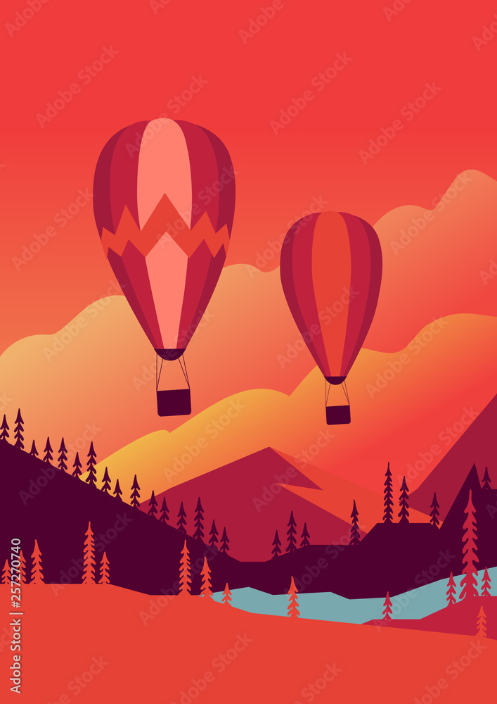 balloon on a beautiful sunset balloon on a beautiful sunset