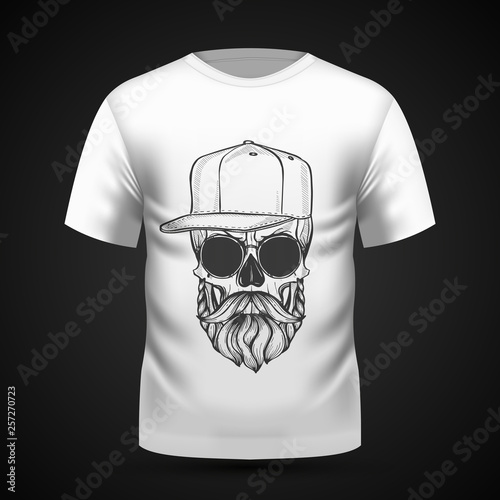 Angry skull with beard