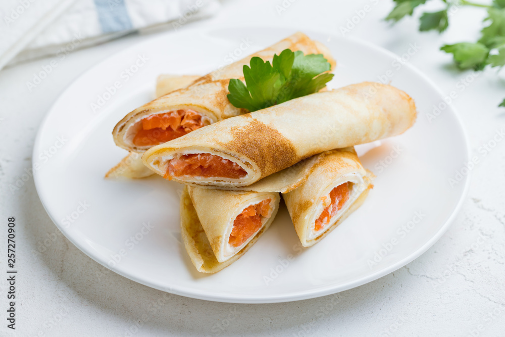 pancakes with smoked salmon and cheese pancakes with smoked salmon and cheese