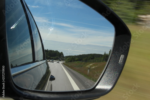 car wing mirror driving