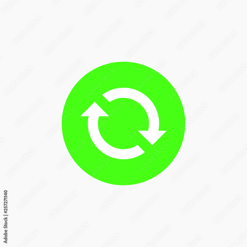 reload button flat icon for web design or app ui design. reload button flat icon for web design or app ui design.