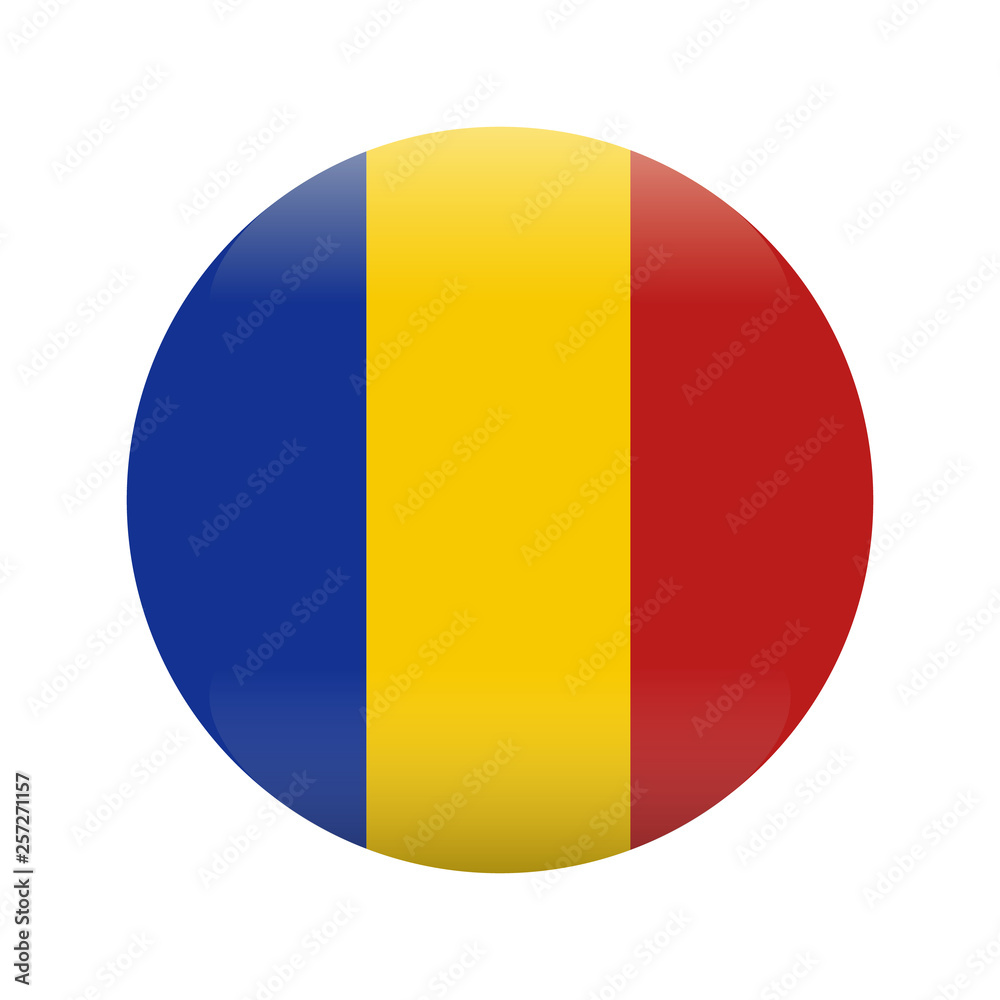Romania Flag. Ink painted abstract Romania Flag. Hand drawn style illustration with a grunge effect and splashes on white background. Brush painted Romania Flag. Vector illustration.