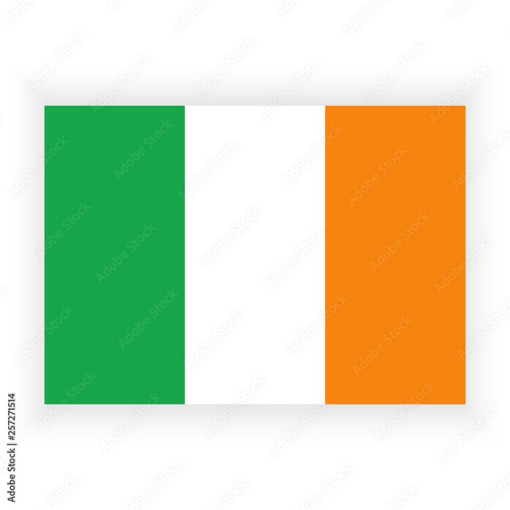 Flag of Ireland.Grunge Flag of Ireland. Ireland flag with grunge texture.Vector illustration