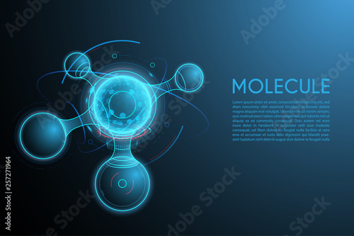 molecule with futuristic interface