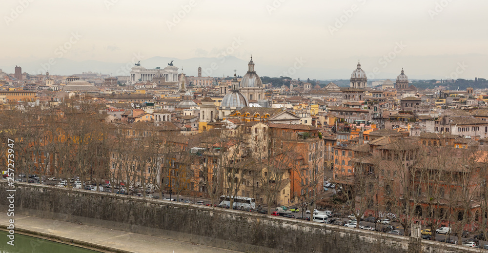 Rome city skyline view