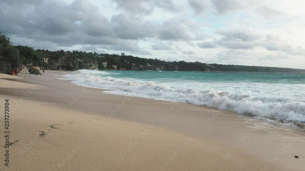 Waves crash over Dreamland beach. Waves crash over Dreamland beach.