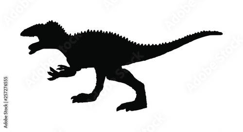 Spinosaurus vector silhouette isolated on white background. Dinosaurs symbol. Jurassic era. Dino sign.