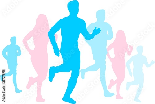 Group of jogging people