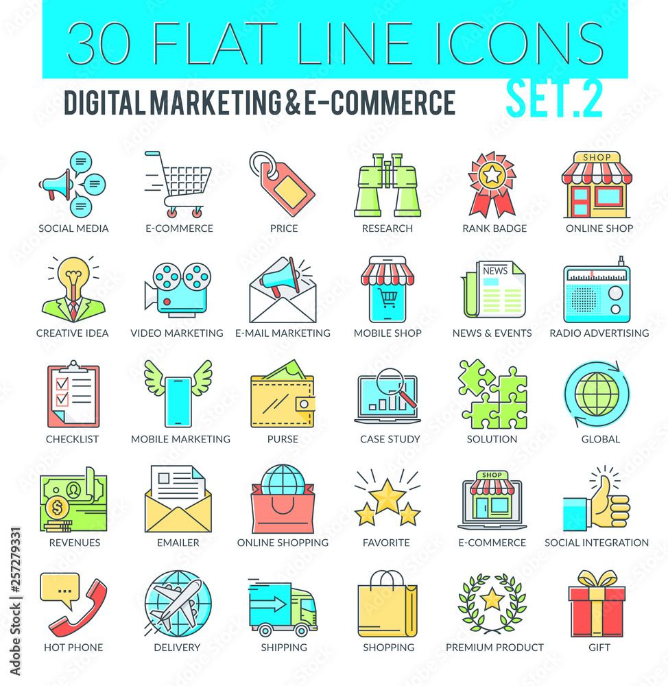 Digital Marketing and E-commerce Icons
