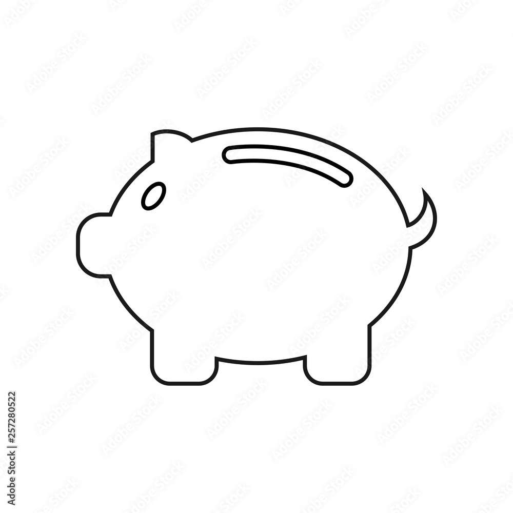 Pig icon, Pig stroke on white background Pig icon, Pig stroke on white background