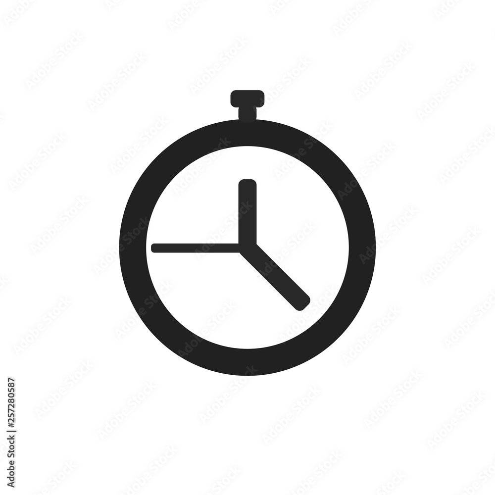 Alarm Clock icon isolated on white background. Timer, watch logo. Time concept. Vector flat design Alarm Clock icon isolated on white background. Timer, watch logo. Time concept. Vector flat design