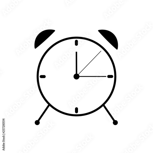 Alarm Clock icon isolated on white background. Timer, watch logo. Time concept. Vector flat design