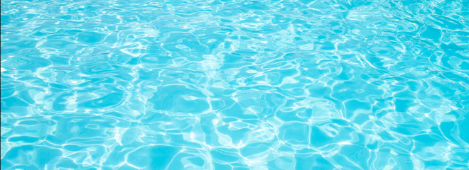 Blue ripped water in swimming pool Summer vacation Banner