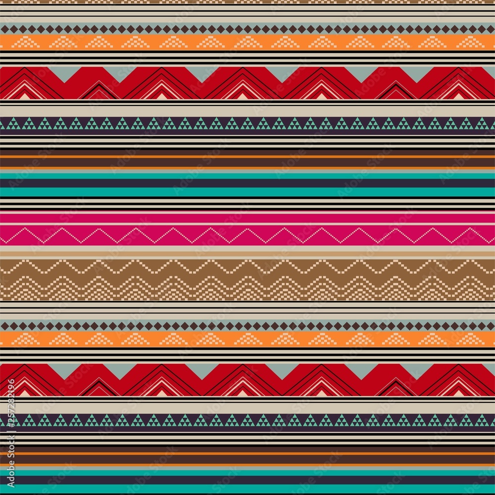 Ethnic seamless pattern with Aztec, Moroccan, Berber, Mexican motives. Tribal kilim. Geometric carpet motifs Stock Vector | Adobe Stock Ethnic seamless pattern with Aztec, Moroccan, Berber, Mexican motives. Tribal kilim. Geometric carpet motifs Stock Vector | Adobe Stock