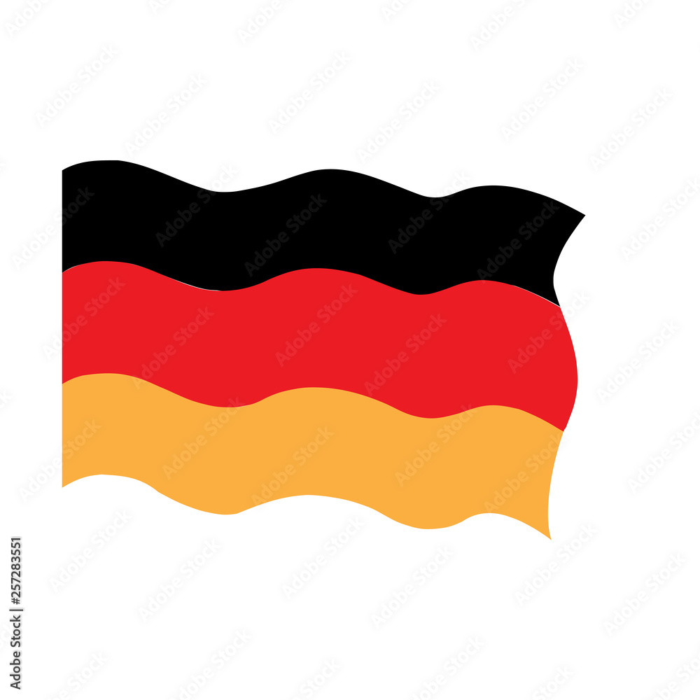 Naklejka premium Waving flag of Germany. Vector illustration design