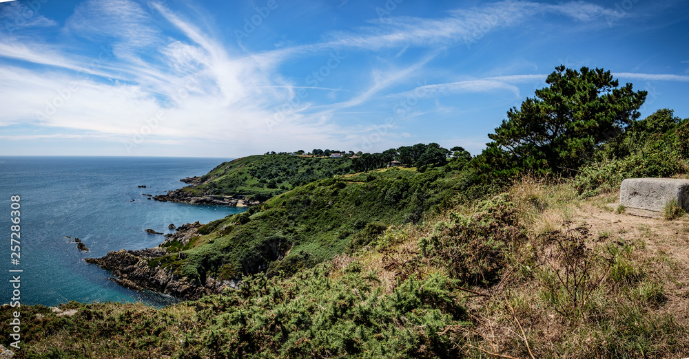 Panoramic Landscape of Guernsey, Channel Islands, saints bay, st. martin