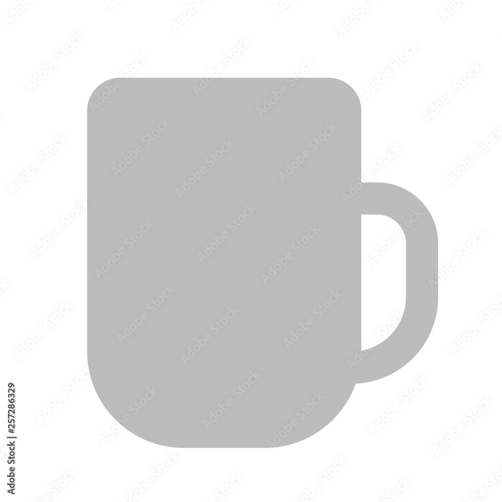 Grey cup flat illustration on white Grey cup flat illustration on white