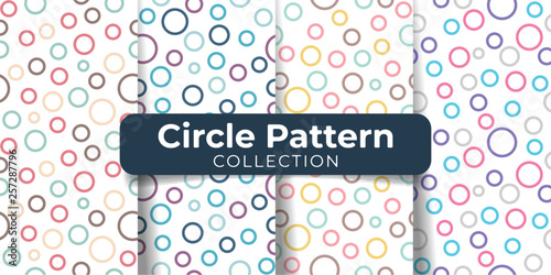 Round circles seamless pattern collection. Colorful print design for textile, fabric, fashion, wallpaper, background. Vector eps 10
