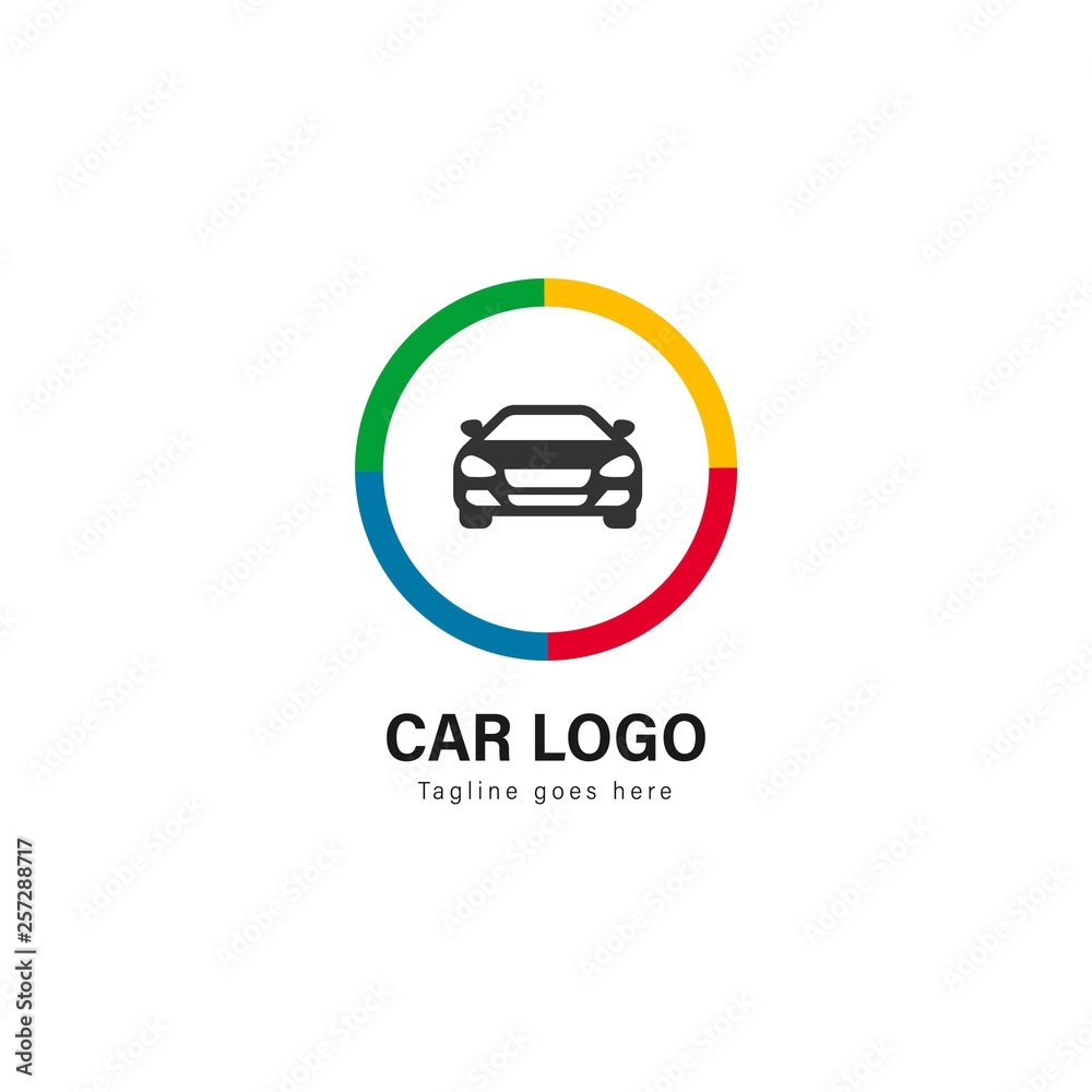 Car logo template design. Car logo with modern frame vector design