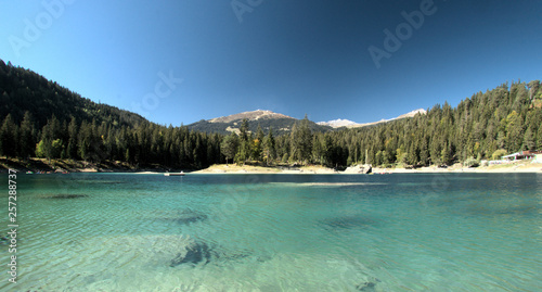 Lake Cauma, jewel of the Grisons, Swiss Alps photo